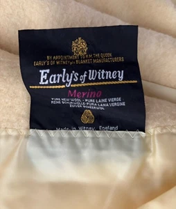 VTG EARLY'S of WITNEY MERINO FULL WOOL BLANKET SOFT YELLOW ENGLAND - Picture 1 of 7