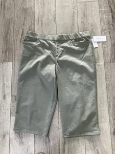 Pantalones Intro Love The Fit verde oliva de spandex. Cintura 47”. Entrepierna 22”. Talla 24W. - Imagen 1 de 10