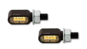 HIGHSIDER CNC LED Blinker/Positionslicht LITTLE BronX, schwarz, getönt, E-geprüf - Bild 1 von 5