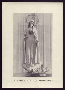 UNSERE DAME WIR KRÖNEN DICH - MAKELLOSES HERZ UNSERER LIEBEN FATIMA Vintage 1954 HEILIGE KARTE - Bild 1 von 2