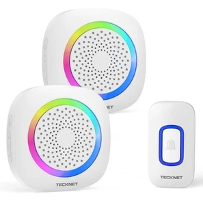 TECKNET Wireless Doorbell, Doorbell IP65 Waterproof Twin Wall Plug-in Cordless - Picture 1 of 1