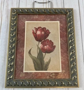 Impresión de arte floral con flores enmarcadas por Vivian Flasch 12 X 10, tulipanes - Imagen 1 de 11