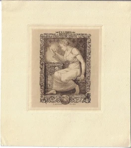 HANNS BASTANIER: Exlibris für Freyfrauv. Bruselle-Schaubeck, 1909 - Picture 1 of 1