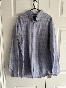 Dockers Blue Checked Long Sleeve Shirt Size 16” - Picture 1 of 2