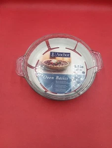 Juego de 2 platos básicos para pastel de horno de anclaje, 9,5" 24 cm, vidrio transparente/asasas - Imagen 1 de 8