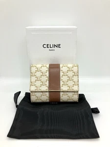 portafoglio triplo compatto pvc piccolo CELINE Triomphe usato 23504 - Foto 1 di 22