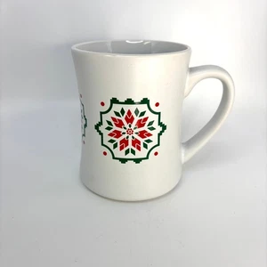 Siete Family Foods Tazza Caffè Ceramica Bianca Rosso Verde Vacanze Fiocco di Neve - Foto 1 di 5