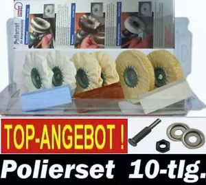 TOP-ANGEBOT ! Polier-Set 3x 2 Polierscheiben D100x10 + 3 Pasten + Spanndorn 6mm - Bild 1 von 5