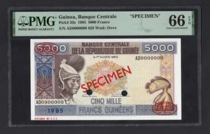 Guinea 5000 Francs 1985 P33s Specimen Uncirculated Grade 66 - Picture 1 of 3