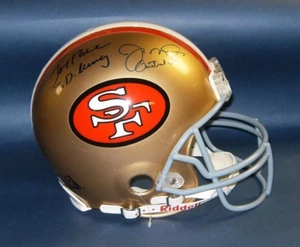 JERRY RICE JOE MONTANA AUTOGRAPHED SAN FRANCISCO 49ERS FS PROLINE HELMET INSC - Picture 1 of 5