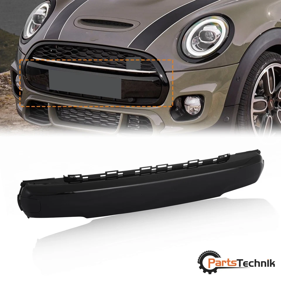 51117337791 Gloss Black Bumper Number Plate Cover For 2014-2018 Mini Cooper - Image 1 of 4