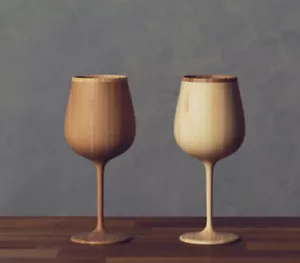 RIVERET Bourgogne Bamboo Glass All-Natural 320ml/10.8oz Japan - Picture 1 of 10