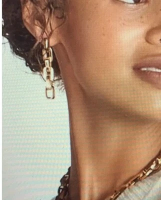 Eddie Borgo 12k Gold Vermeil Chain Link Drop Dangle Earrings NWT Women Gift - Image 1 of 3