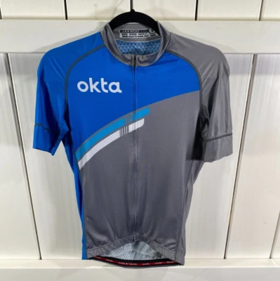 New - Jakroo Okta Cycling Jersey - Gray/Blue Full Zip - Small - Imagem 1 de 3
