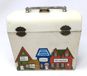 Caro Nan Dante of Harbor Springs Hand Painted White Wooden Box Purse - Picture 1 of 6