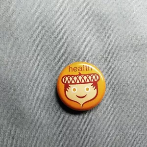 Health Nut Acorn 1" Hat Jacket Pinback Button - Picture 1 of 2