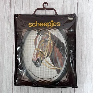 Scheepjes Framed Horse Portrait Needle Point Kit 3172 Holland Unworked Vintage - Picture 1 of 7