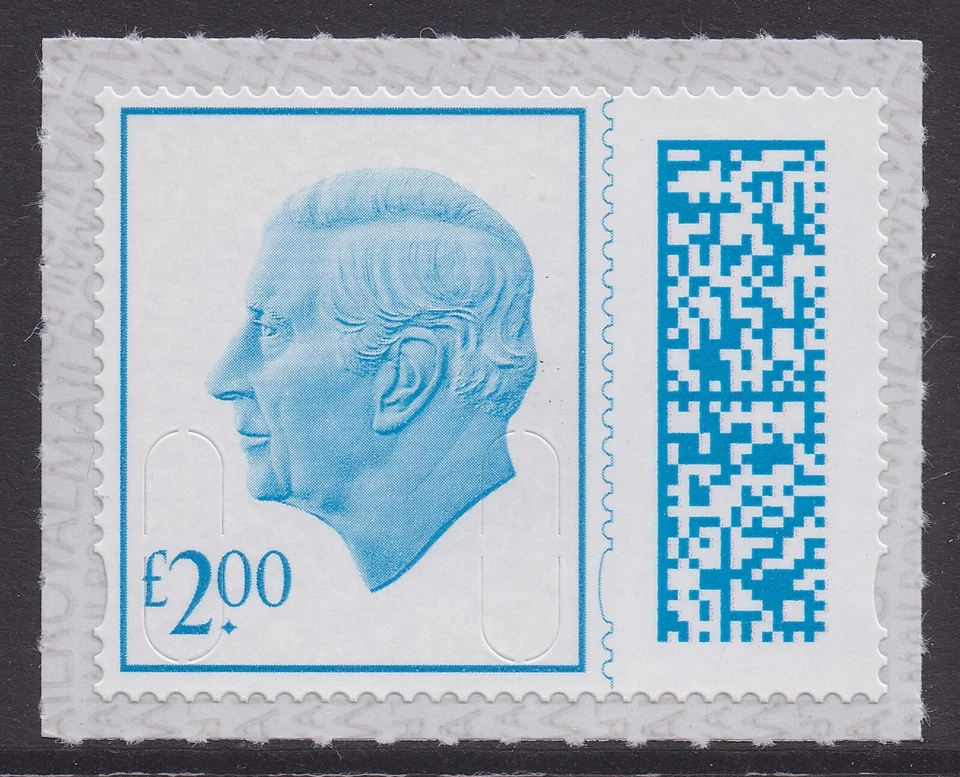 GB King Charles III Definitive Bright Blue £2.00 M23L single MNH 2023 - Image 1 of 1