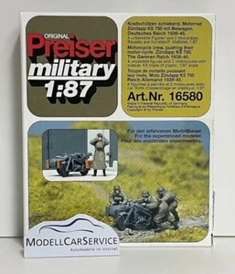 Preiser military 1/87: 16580 Kradschützen, schiebend. Zündapp KS 750. DR 39-45 - Picture 1 of 2