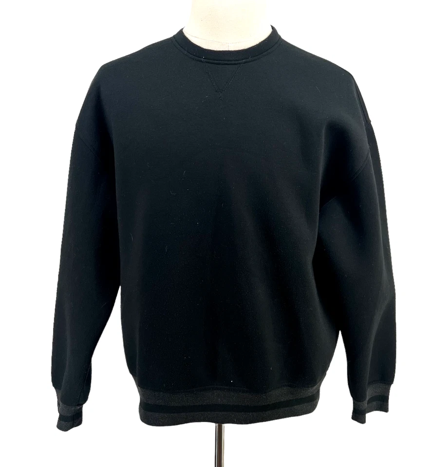 Calvin Klein Collection Long Sleeve Crewneck Sweatshirt Scuba Men's Large Black - Image 1 of 4