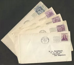 U.S. FIRST DAY COVERS #726, 727, 729, 732, 735a -- (5) FROM THE 1930s - Picture 1 of 5