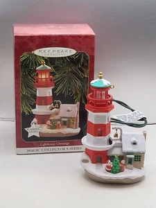 1997 MAGIC Hallmark Keepsake Christmas Ornament Lighthouse Greetings # 1 V4  - Picture 1 of 5