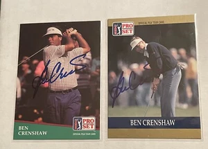 Ben Crenshaw 2x SIGNED PGA Golf Legend SIGNED Autographed card 1990 - 91 Pro Set - Imagen 1 de 1