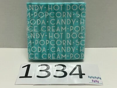 全新 Amscan 电影夜吃 40 包蓝色饮料纸餐巾纸 2 层 — 第 1/4 张图片