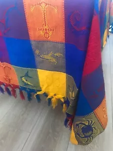 Colorful Mexican Tablecloth Nautical Sea Theme 61" x 57" - Picture 1 of 4