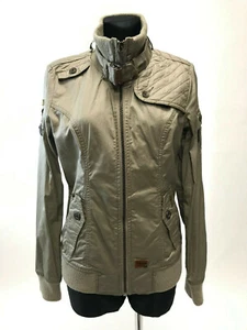 KHUJO Giacca donna beige in cotone con zip cerata taglia L - Foto 1 di 7