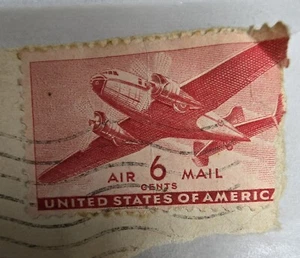 Seltene 6 Cent US rote Luftpost Vintage Briefmarke - US Postage Aviation - Bild 1 von 2