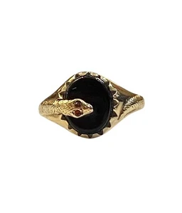 Anillo sello vintage 9ct con serpiente, anillo talla V 2,9g - Imagen 1 de 15