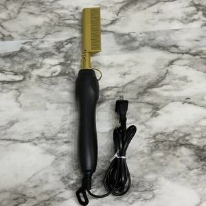 (US Plug)Hair Straightening Brush Temperature Control Energy Saving Gold Ceramic - Picture 1 of 18