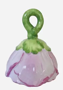 Villeroy & Boch Blumenglocke rosa grüne Blätter 3,5” hoch 3” breit - Bild 1 von 8