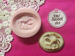 Horses Brooch silicone mold fondant cake decorating APPROVED FOR FOOD