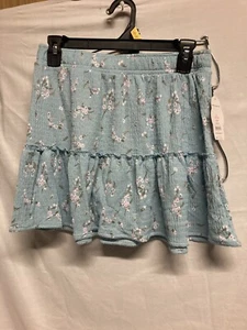 Girls Blue Floral Skirt Size L 10-12 Plus - Picture 1 of 2