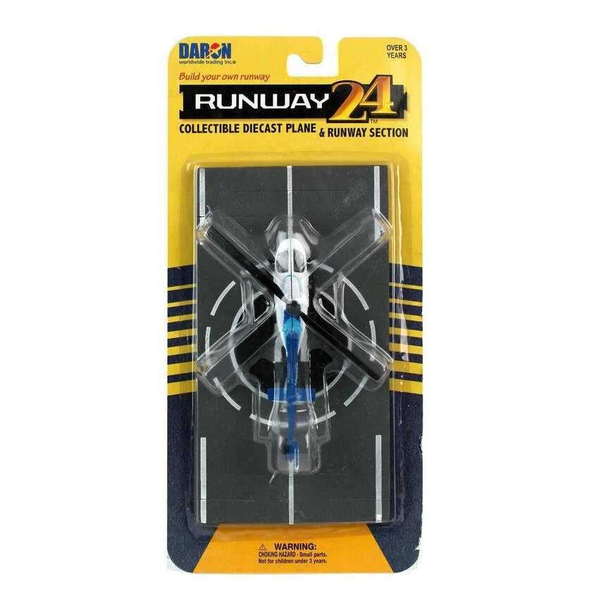 Daron Runway24 Diecast Metal Toy with Runway - Police Bell 206 Jet Ranger - Image 1 of 1