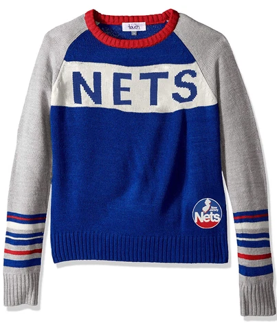 New Jersey Nets Womens Sweater Size Large Alyssa Milano Team Spirit Crew Neck Cover