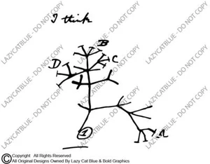 Darwin Lebensbaum Aufkleber Sticker Evolutionstheorie Ich denke Charles Darwin Vinyl - Bild 1 von 20