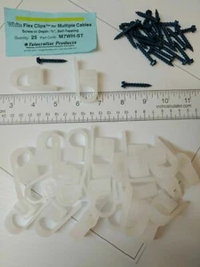 25 Telecrafter M7WH-ST CLEAR SELF-TAPPING Flex Clips Up To 5/8" multiple cables - Picture 1 of 12