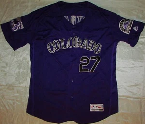2018 MAJESTIC AUTHENTIC ROCKIES TREVOR STORY SIZE 48 PURPLE STITCHED JERSEY, VG - Picture 1 of 17