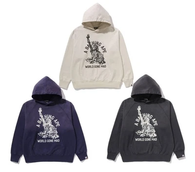 A BATHNIG APE Men's DESTROY WASHED RELAXED FIT PULLOVER HOODIE 1L80114002 - Image 1 of 4