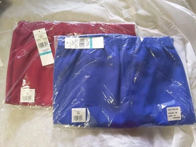 2 Pack Alfred Dunner Womens Pants Size 16 Blue and Red 04501 New NWT Elastic - Image 1 of 4