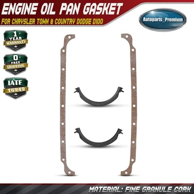 Engine Oil Pan Gasket Set for Chrysler Town & Country Dodge D100 D250 Plymouth - Image 1 of 4