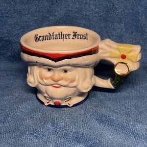Vintage 2 1/4” Santa Face Christmas Cups GRANDFATHER FROST Mini Cup Collectible - Picture 1 of 7