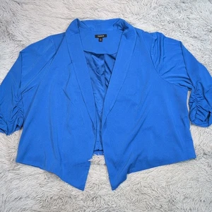 Torrid Jacket Womens Plus 4 Blue Open Front Lightweight Bolero Preppy Comfort - Picture 1 of 10