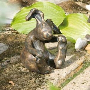 Bronzefigur Hase Kasper 14cm Gartenfigur Bronze Rottenecker Ostern Dekoration - Bild 1 von 5