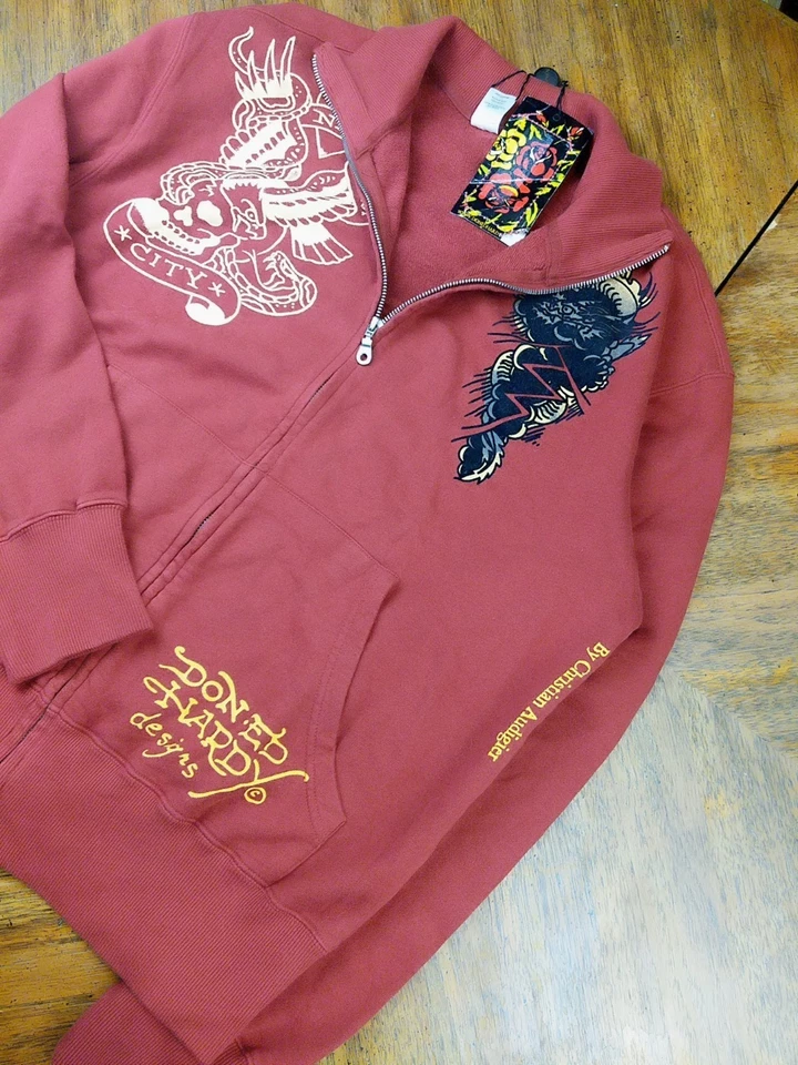 Sudadera ED HARDY x Christian Audigier Cremallera Completa Talla XXL Death Before Dishonor Foto 1 de 4