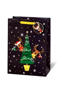 Weihnachten Tasche Geschenktüte A4-Format Xmas Deers Reh Hirsch - Bild 1 von 1