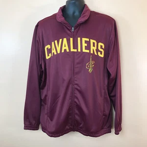 Maroon Yellow Cleveland Cavs Cavaliers NBA Zip Front Warmup Jacket Men XL - Picture 1 of 7